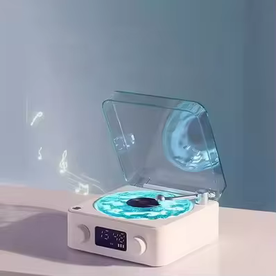 The Waves Vinyl Player Bluetooth Speaker White Noise Retro Turntable Speaker Sleep Aid Vitrola Shape