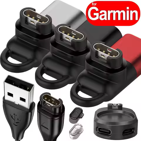 For Garmin Watch Charging Adapters USB/Type C High-speed Charger Cables with Dust Plugs for Garmin F