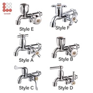 [Lovoski] Plastic Water Faucet Tap Wall Mounted Basin Sink Dual Handle Replacement for Yard Lawn Kit