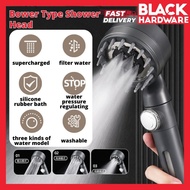 Black Hardware Shower Head Filter Set Bathroom Massage Big Shower Head High Pressure Turbo Kepala Paip Shower 花洒 头 高压