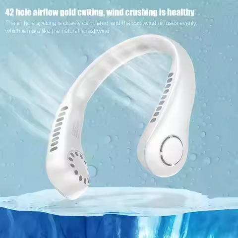 Hanging Neck Fan Portable USB Charging Mini Neck Hanging Fan Vaneless Air Cooler Outdoor Silent Mult