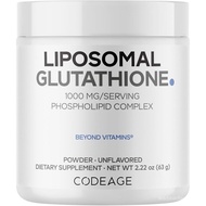 Codeage Liposomal  Powder - 1,000 mg Vegan Reduced L- per Serving, Liposomal Delivery - 2-Month Supp