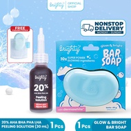 Brighty 20% AHA BHA PHA LHA Peeling Solution X Brighty Glow & Bright Bar Soap Sabun Mandi Pemutih ba