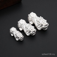 Braided 3D Hard Silver Accessories Jewelry Pure Silver Money Lucky Fortune Pixiu Handmade diy Spacer