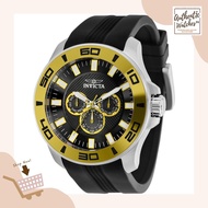 Invicta 35744 Pro Diver Black Dial Black &amp; Yellow Bezel Black Silicone Strap Quartz 50mm Men's Watch