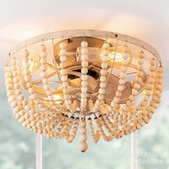Lamp Study French B & B Living Room Simple Ceiling Lamp Bedroom Retro Wooden American Beads Pastoral
