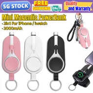 SG Store- 2000mAh Mini Magentic PowerBank for Type -C Charging PowerBank Portable Power Bank For IPhone/iwatch