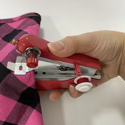 Home Handheld Sewing Machine Protable Outdoor Travel Clothes Fabrics DIY Stitchin Sew Tool Mini Manu