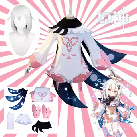 Anime Genshin Impact Paimon Cosplay Costumes Game Paimon Cosplay Wig For Adult Unisex Game Outfit Ha