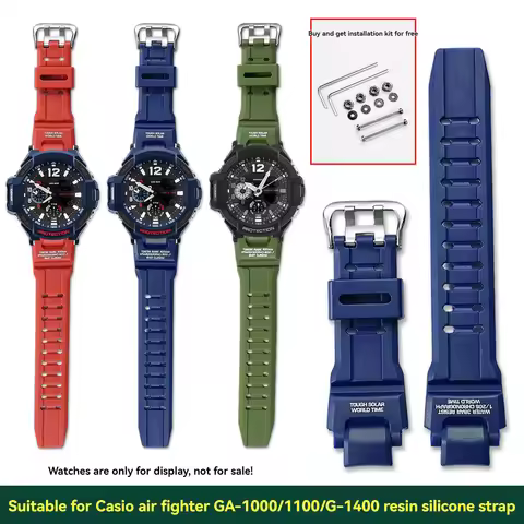 For Casio G-SHOCK GA-1000/1100/GW-A1000/4000/G-1400 TPU Sport Waterproof Replace Watch Band ga-1000 