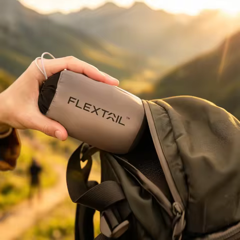 FLEXTAIL Inflatable Camping Pillow, Ergonomic Pillow for Travel and Home, Lightweight and Washable, 