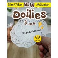 [250 pcs] 3 Inch Jar Liner Paper Doilies 3 Inch 7.5 cm 3 Inch Paper Doilies Cake Coasters