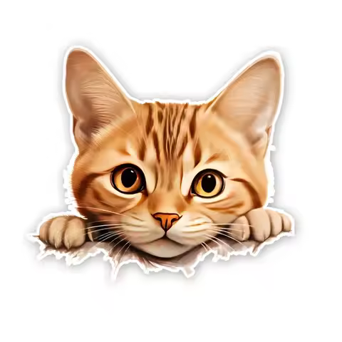 Cute Little Cat Is Looking at You Car Stickers Funny Waterproof Vinyl Decal Motorcycle Decorative Ac
