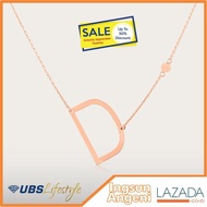 kalung titanium alfabaet rose gold A sampai Z UBS