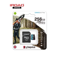 IROAD Kingston 256GB Memory microSD Canvas Go Edition! Class 10 Card High Speed For 4K Video Camera