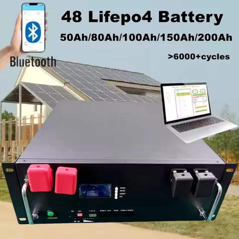 Lifepo4 batteria 48V 100Ah 50AH 150Ah 200Ah al litio lifepo bluetooth per sistema solare inverter ib