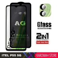 Tempered Glass AG Matte 9H Anti Fingerprint Itel P55 5G 2023 Anti Glare Screen Protector + Camera Le