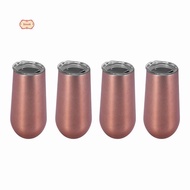 Stainless Insulated Wine Tumbler with Lid -Portable Egg Shape Cup Fashion Gift Cup-6 Oz ,Rose Gold (