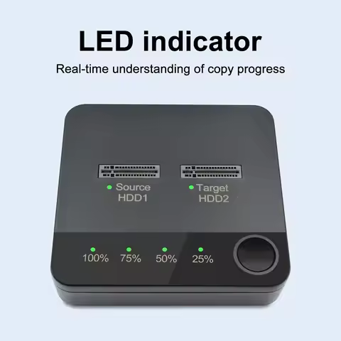 Hard Disk Copier with LED Indicator Hard Drive Docking Station Data Transmission Dual Rotors Reading