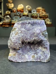 brazil amethyst🇧🇷rare stone original 🔮2.9kg天然紫晶镇 紫晶花型 带玛瑙眼  高: 17cm 宽: 15x9.5cm 重: 2.9kg