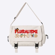 Seisin Pluralism icon Bird Sling Bag, Stylish Unisex School and College Canvas Sling Bag