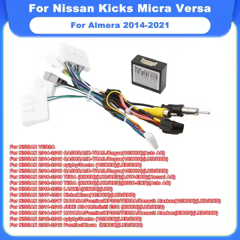 Harness Power Cord Adapter Canbus For Nissan Kicks Micra Versa Almera 2014-2021 Stereo Wiring
