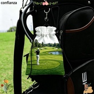 CONFIANZA Golf Valuables Pouch, PU Leather Waist Pouch Drawstring Golf Tee Bag, Professional Portabl