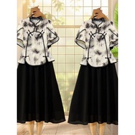 cheongsam dress muslimah 旗袍 兩件套 Chinese-Inspired Cheongsam Suit Set | Trendy Summer Women's Wear