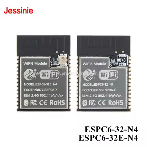 5pcs/1pc ESPC6-32-N4 ESPC6-32E-N4 Wi-Fi 6 Ble 5.0 Zigbee 3.0 Thread SPI ESP32-C6 32-bit MCU Module O