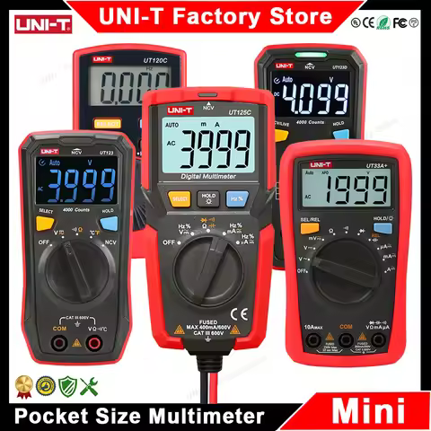 UNI-T Mini Multimeter UT33A+ UT33B+ UT33C+ UT33D+ UT120A UT120B UT120C UT123 UT123D UT125C Pocket Si