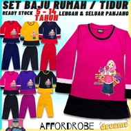 Muslimah 5-14 years old Girls Pajamas Long Sleeves Sleeping Pants Set