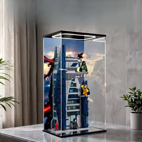 Clear Acrylic Display Showcase For Lego 76352 New Avengers Tower, Dust‑Proof Transparent Model Stora