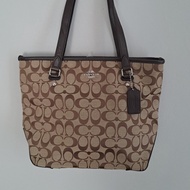 SOLD preloved totebag coach signature canvas mix leather