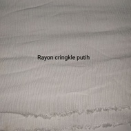 White Rayon Cringkle Fabric Imported from Korea