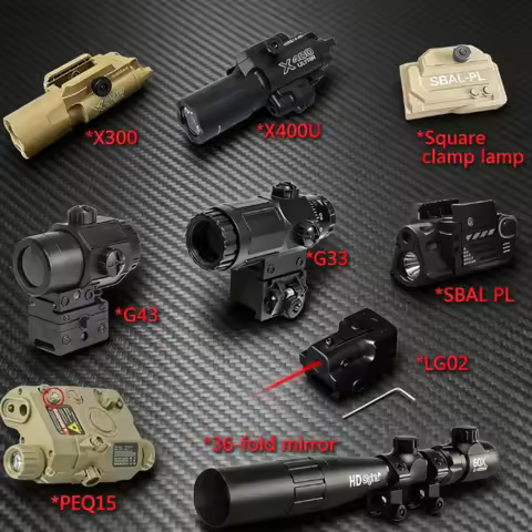 PEQ15 X300 X400U Laser Flashlight Combo - 2026 New Tactical Accessory for G33/G34 20mm Rail Airsoft 
