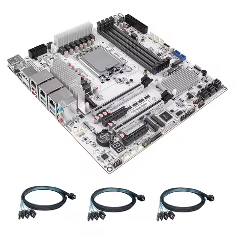 CWWK W680 NAS Motherboard Micro ATX 12 Bay, LGA 1700 mATX White PC Mainboard with 10GbE&2x2.5GbE LAN