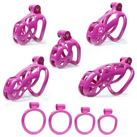 Magenta Chastity Device V1, 3D-Printed Nylon Resin Comfortable Chastity Cage, Plastic Male Chastity 
