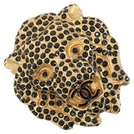 CHANEL CC Logos Lion Brooch Gold Pin 01A Metal Accessory Women