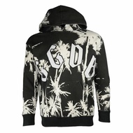 Golden Goose Print All Over With Logo Patch On Front Hoodie for Men in Black Palms (G30MP546E2-BLACK PALMS-XS)