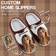 Customized Indoor Slippers With 3D Printed Photos And Names, Cute Images And Names Customized, Warm