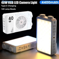 SHIGONG RGB LED Camera Light, 40W 2800-9000K Mini LED Video Lamp, Compact CRI/TLCI 90+ Adjustable FX