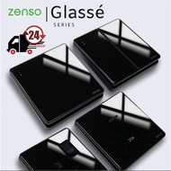 [VXON9 TRADING] ZENSO Switch Glasse Black Glass Rocker Slim Switches & Socket Suis Kaca Lampu Rumah[