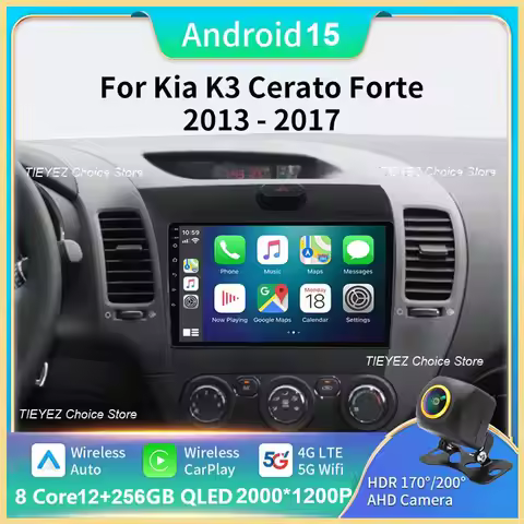 Android 15 Car Radio For Kia Cerato 3 K3 YD Tuner Forte 2013-2017 Multimedia Video Player GPS Naviga