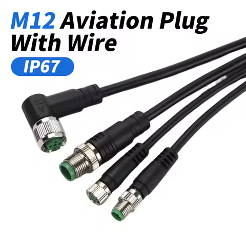 M12 Waterproof Aviation Plug-in Sensor Signal Line Connector 4 5 8 Pin Male Female Connector Cable 4