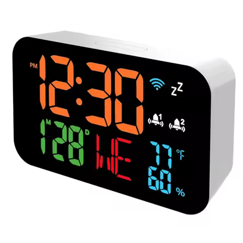 Tuya Wifi Clock Calendar Intelligent Thermometer Hygrometer With Digital LED Display Support WIFI Au