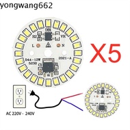 JERON 5pcs LED Chip Round LED Chip 5Pcs/lot Lighting Lamp 3W 5W 7W 9W 12W SMD 2835 IC Driver Light B
