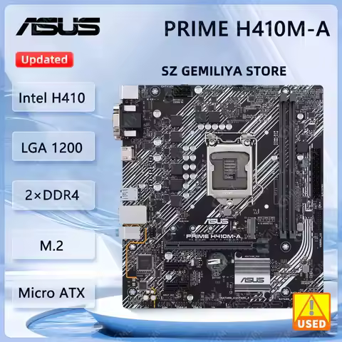 Asus PRIME H410M-A intel H410 LGA 1200 DDR4 64GB mATX compatible con i3-10100 i3-10320 i5-10500 i9-1