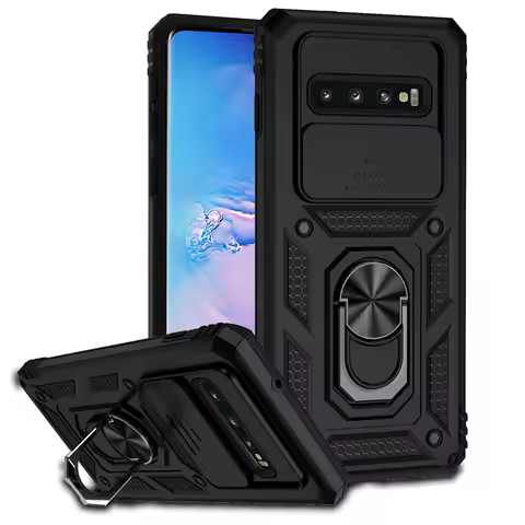 For Samsung Galaxy S10 Plus S10 Case Military Armor Magnetic Ring Holder Cover For Samsung S10 S10+