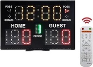 Multisport Sports Electronic Scoreboard, Basketball Digital Scoreboard, Wall-Mounted Score Clock Score Keeper, with 75dB Buzzer,Countdown Timer and Score for Game, Battery Powered