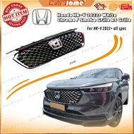 Honda HRV 2022 2023 RS White Chrome / Gloss Black Front Grille With Logo H & RS